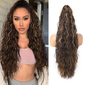 Claw Clip Ponytail Extension 30" Long Wavy Pony Tails Hair Extensions Fluffy Nat